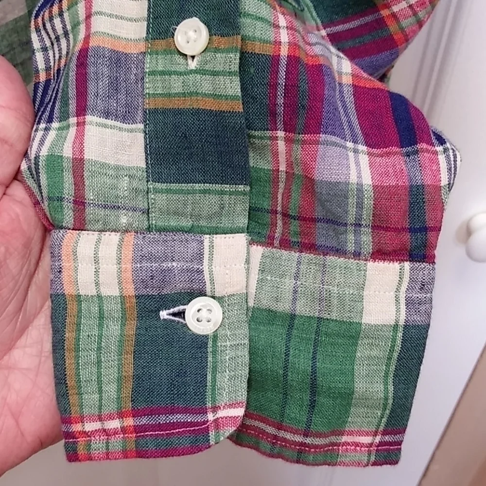 Polo Ralph Lauren Linen Plaid Long Sleeve‎ Shirt
